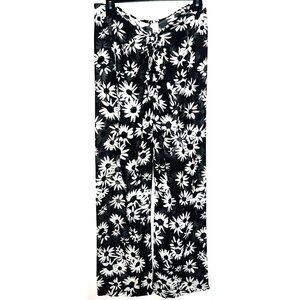 Victorias Secret Black & White Floral Print Sheer Pants Womens Size Small